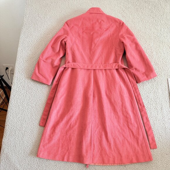 Vintage Forecaster Tench Coat Pink Belted 70s Mod Retro USA - Picture 11 of 11